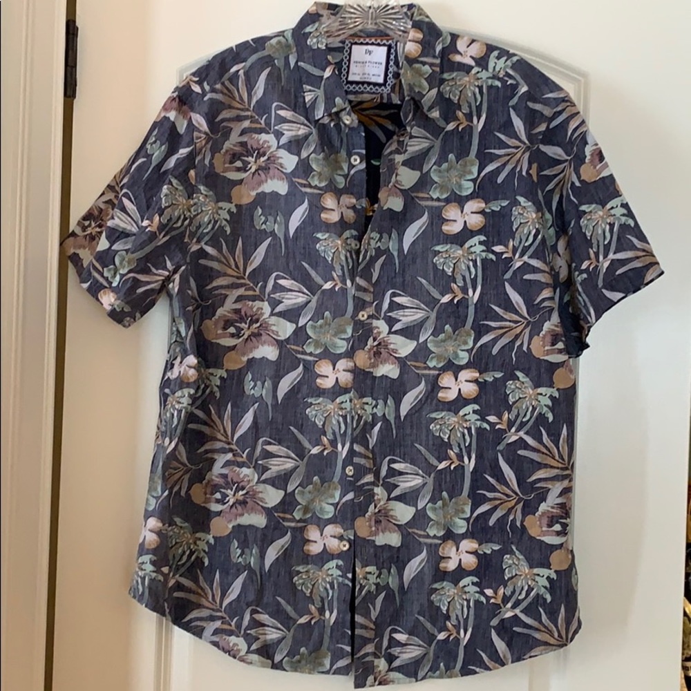 Denim & Flower Hawaiian shirt